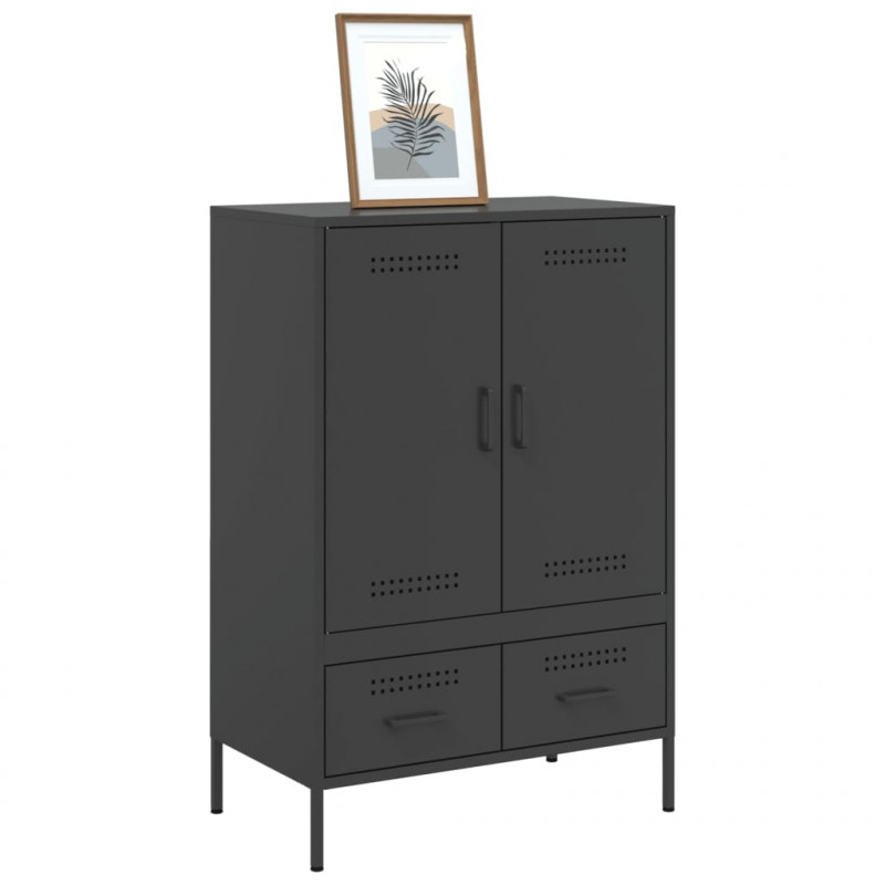 Szafka, czarna, 68x39x101,5 cm, stal