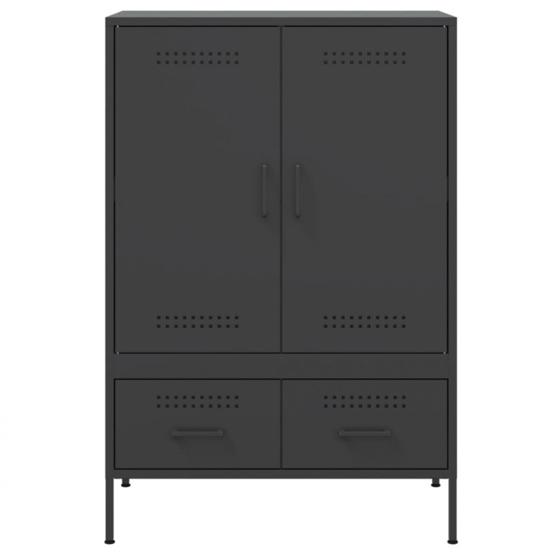 Szafka, czarna, 68x39x101,5 cm, stal