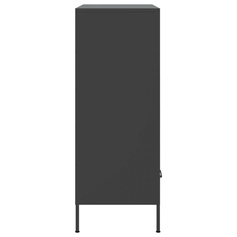 Szafka, czarna, 68x39x101,5 cm, stal