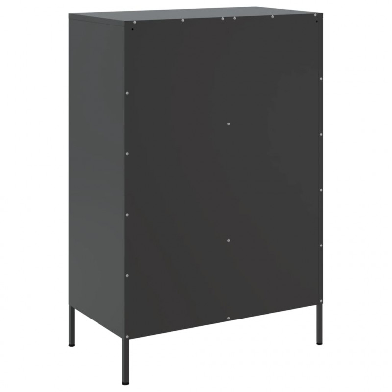 Szafka, czarna, 68x39x101,5 cm, stal