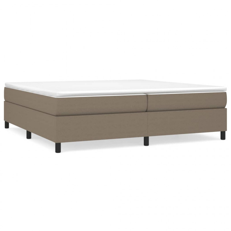 Rama łóżka bez materaca, taupe, 200x200 cm, obita tkaniną