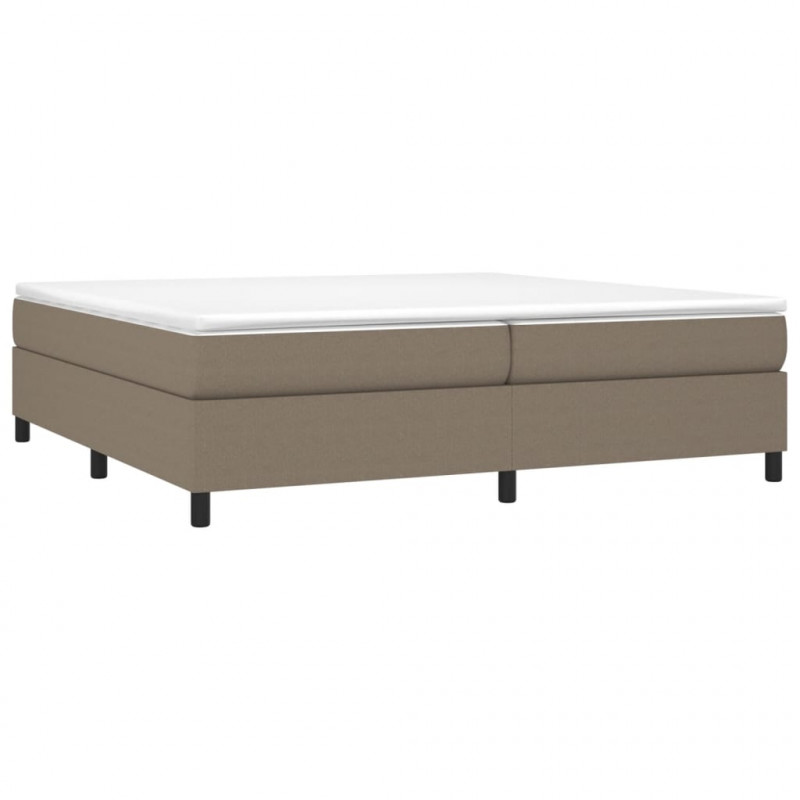 Rama łóżka bez materaca, taupe, 200x200 cm, obita tkaniną