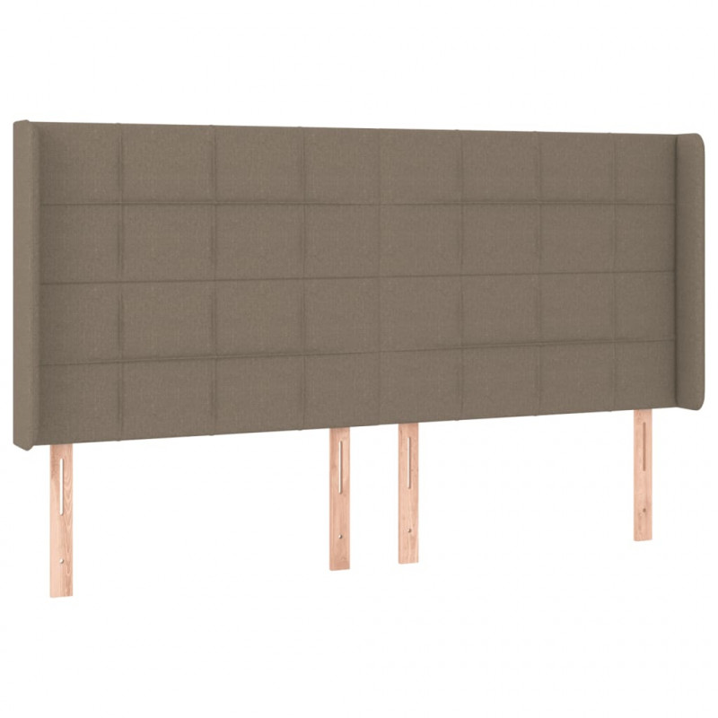 Łóżko kontynentalne z materacem, taupe, 200 x 200 cm, tkanina