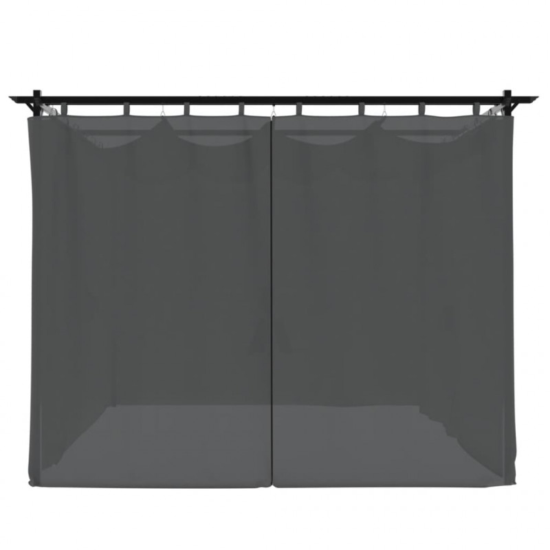 Altana ogrodowa z zasłonami, antracytowa, 3x3 m, stal