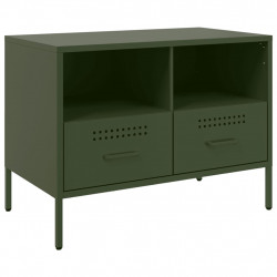 Szafka pod telewizor, oliwkowa, 68x39x50,5 cm, stalowa