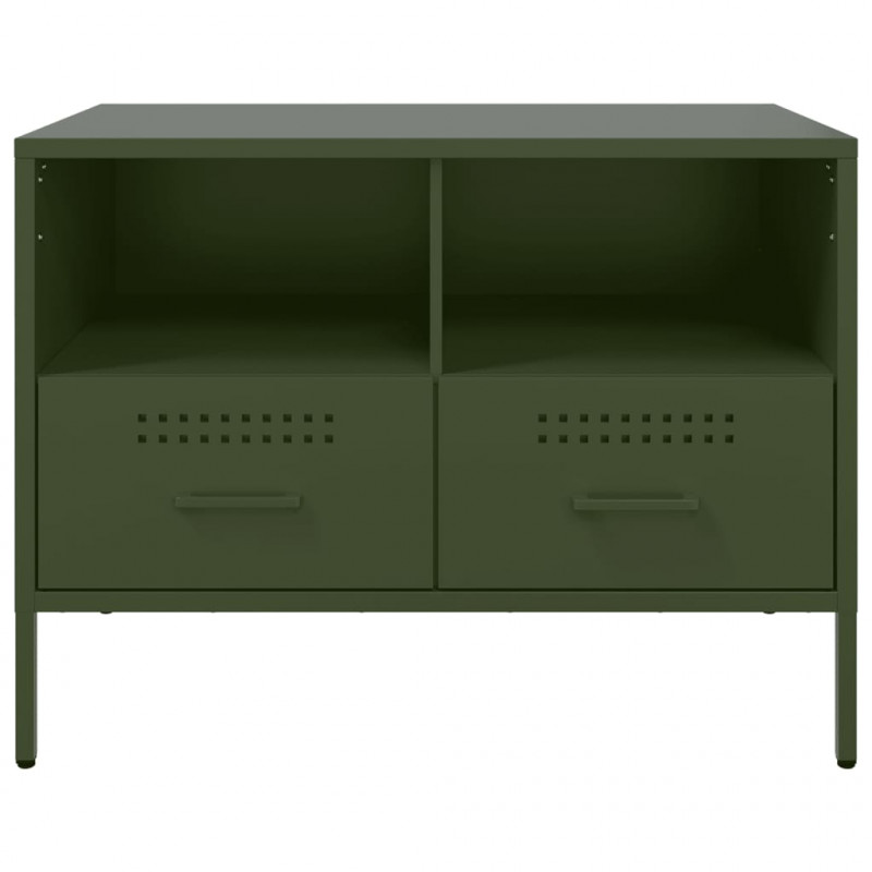 Szafka pod telewizor, oliwkowa, 68x39x50,5 cm, stalowa