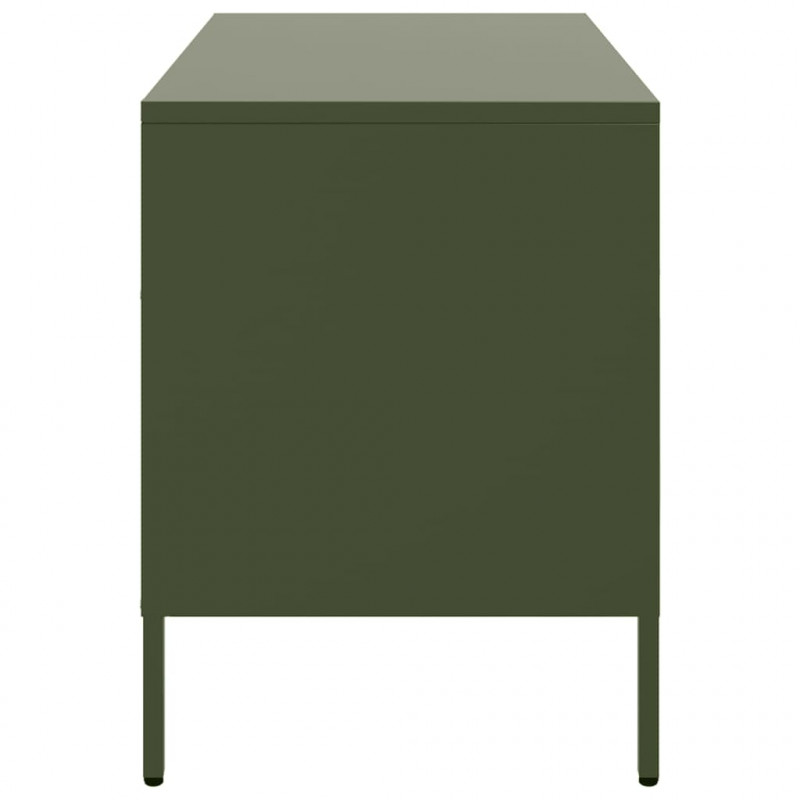 Szafka pod telewizor, oliwkowa, 68x39x50,5 cm, stalowa