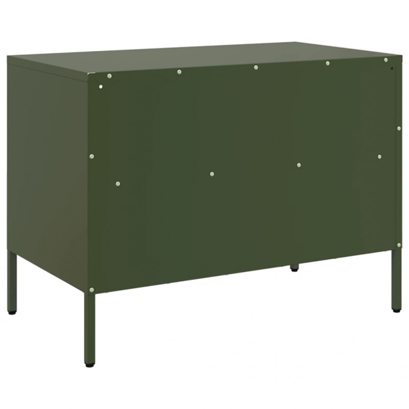 Szafka pod telewizor, oliwkowa, 68x39x50,5 cm, stalowa