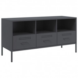 Szafka pod telewizor, antracytowa, 100,5x39x50,5 cm, stalowa