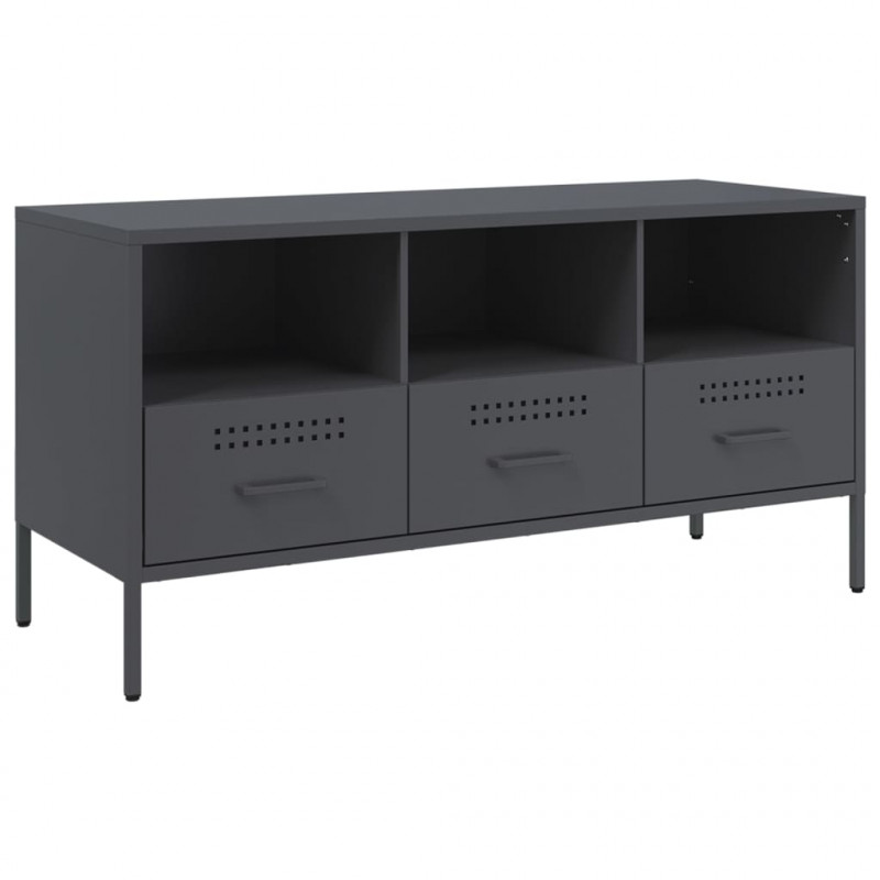 Szafka pod telewizor, antracytowa, 100,5x39x50,5 cm, stalowa