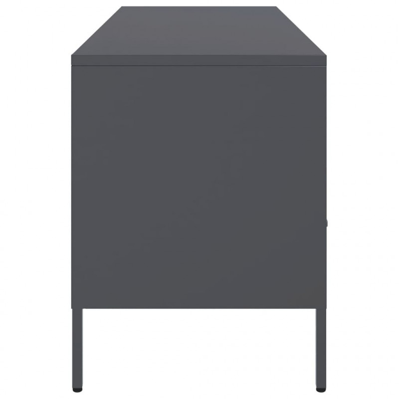 Szafka pod telewizor, antracytowa, 100,5x39x50,5 cm, stalowa