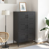 Szafka, czarna, 68x39x113 cm, stal