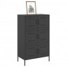 Szafka, czarna, 68x39x113 cm, stal
