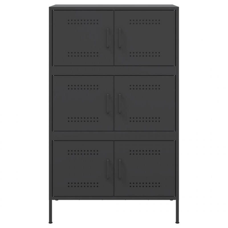 Szafka, czarna, 68x39x113 cm, stal