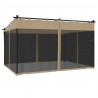 Altanka ze ścianami z siatki, kolor taupe, 4x3 m, stal