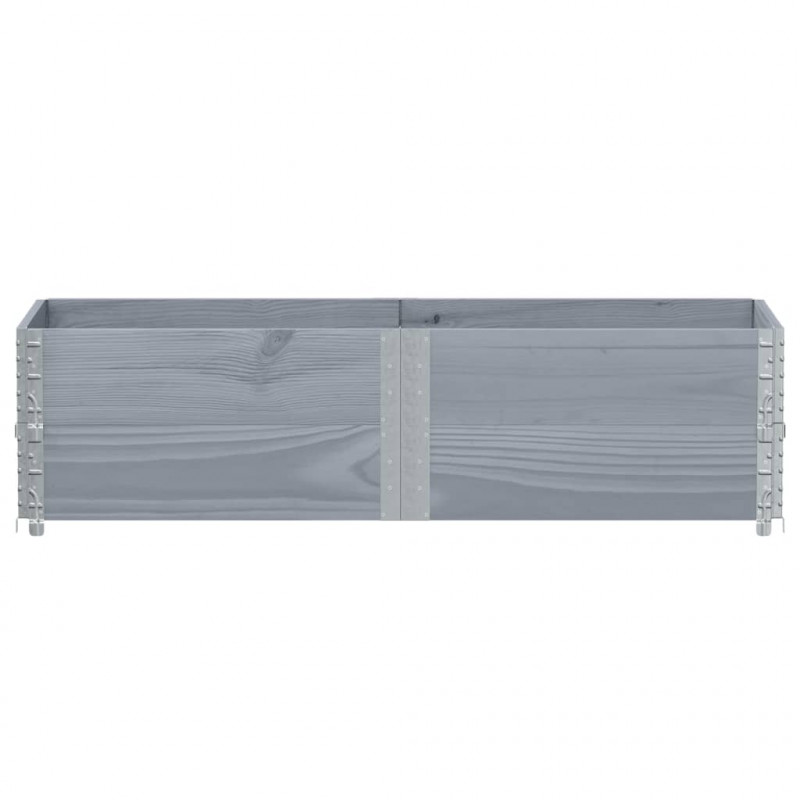 Donica ogrodowa, szara, 150x50 cm, lite drewno sosnowe