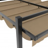 Altana ogrodowa ze zwijanym dachem, taupe, 3x3 m, aluminium