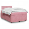 Łóżko kontynentalne z materacem, różowe, 120x190 cm, aksamit