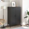 Szafka, czarna, 68x39x113 cm, stal