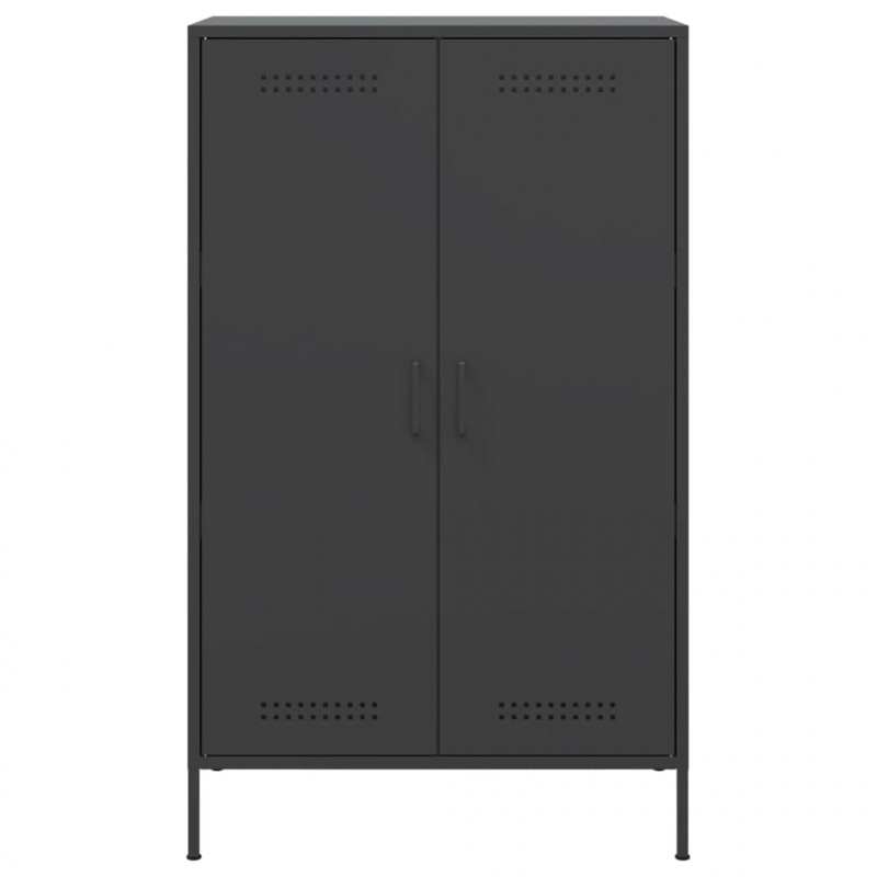 Szafka, czarna, 68x39x113 cm, stal