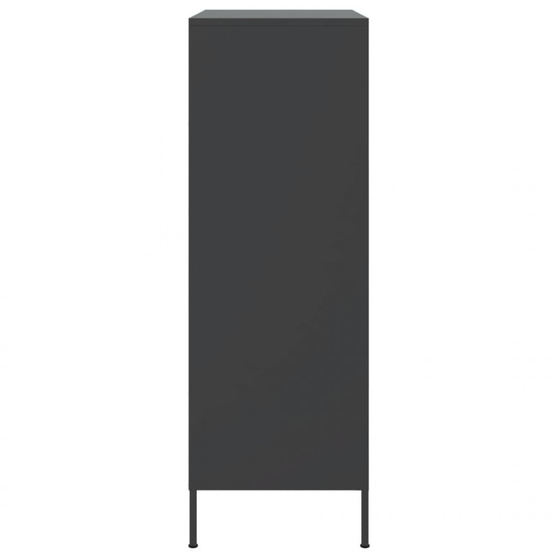 Szafka, czarna, 68x39x113 cm, stal