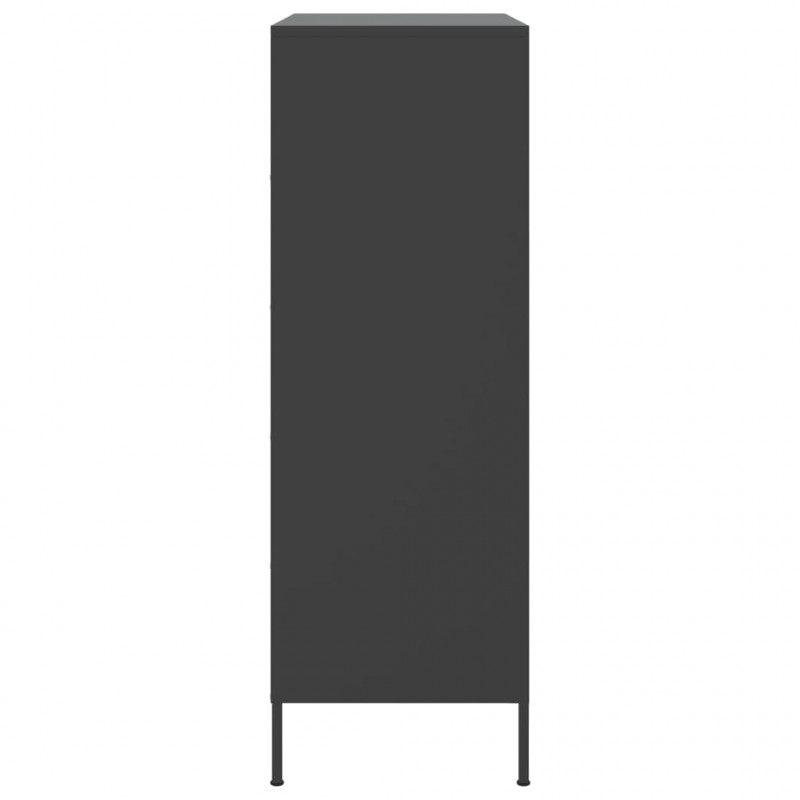 Szafka, czarna, 68x39x113 cm, stal