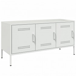Szafka pod telewizor, biała, 100,5x39x50,5 cm, stalowa