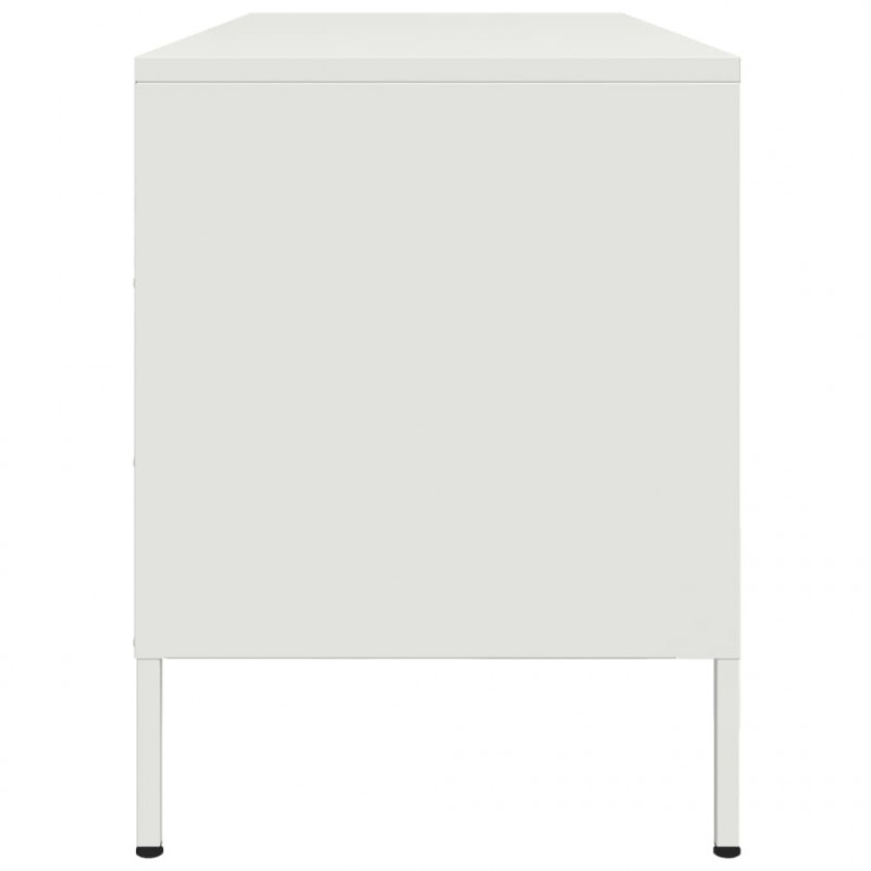 Szafka pod telewizor, biała, 100,5x39x50,5 cm, stalowa