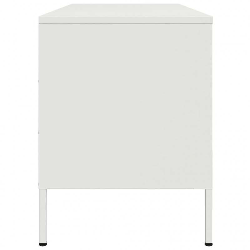 Szafka pod telewizor, biała, 100,5x39x50,5 cm, stalowa