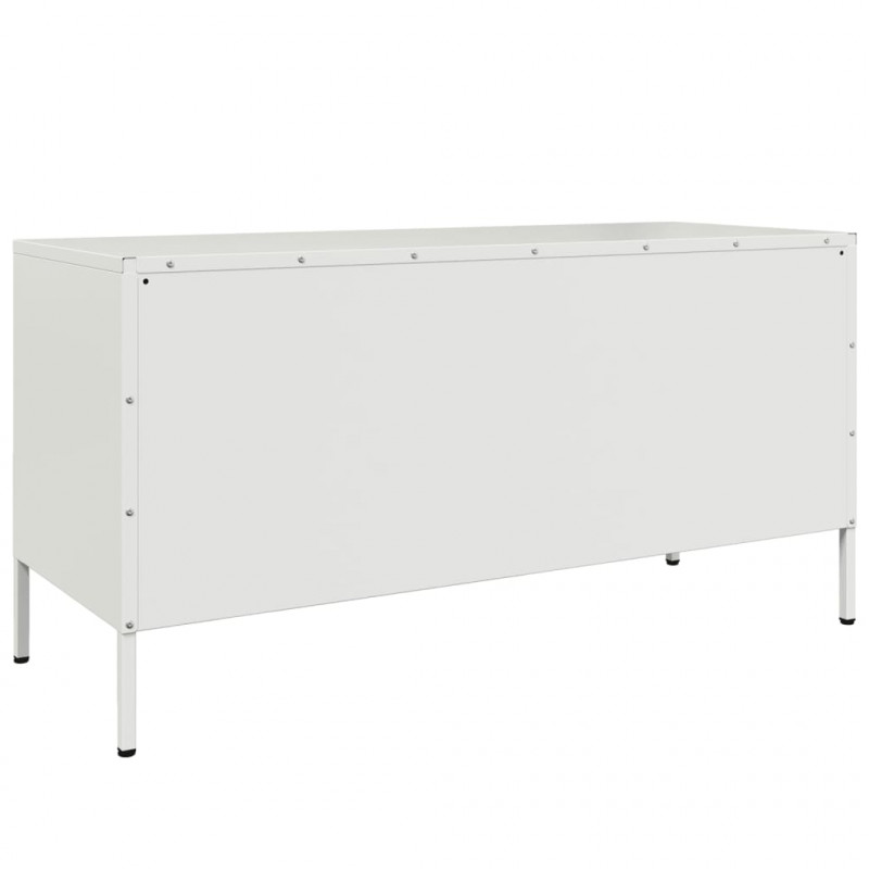 Szafka pod telewizor, biała, 100,5x39x50,5 cm, stalowa