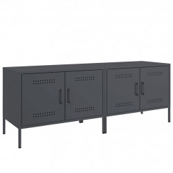 Szafki RTV, 2 szt., antracytowe, 68x39x50,5 cm, stalowe