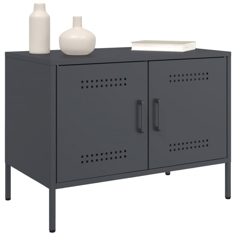 Szafki RTV, 2 szt., antracytowe, 68x39x50,5 cm, stalowe