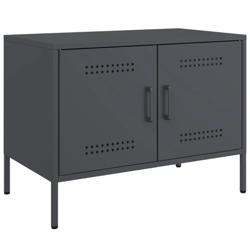 Szafki RTV, 2 szt., antracytowe, 68x39x50,5 cm, stalowe