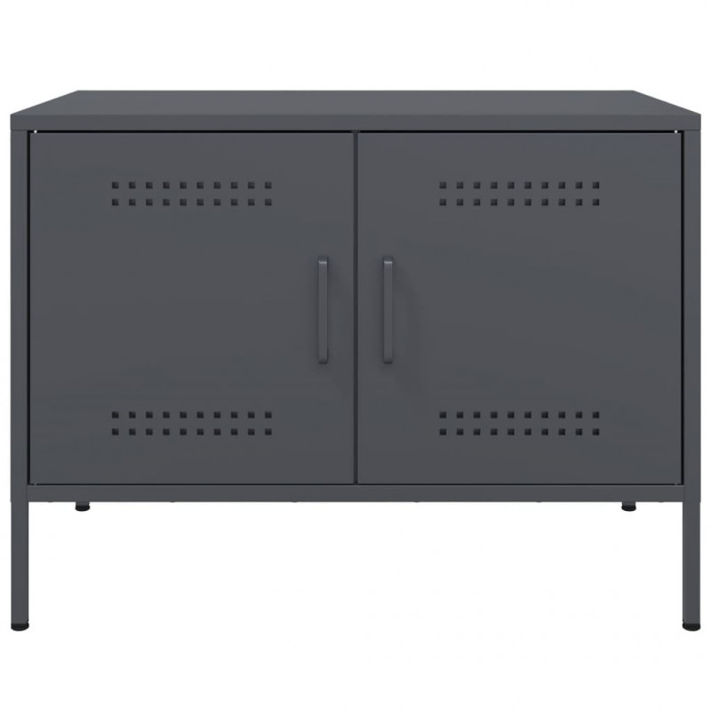 Szafki RTV, 2 szt., antracytowe, 68x39x50,5 cm, stalowe