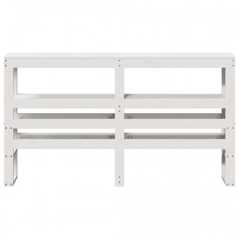 Wezgłowie do łóżka, z półkami, białe, 160 cm, drewno sosnowe