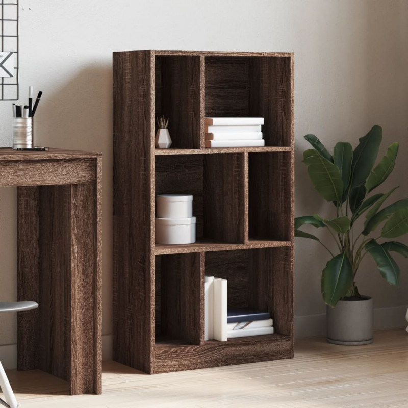 Regał, brązowy dąb, 57x28,5x107,5 cm, materiał drewnopochodny