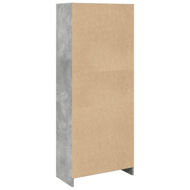 Regał, szarość betonu, 57x28,5x141 cm, materiał drewnopochodny