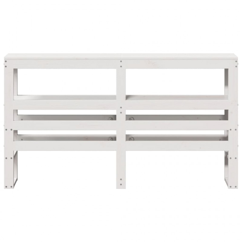 Wezgłowie do łóżka, z półkami, białe, 140 cm, drewno sosnowe