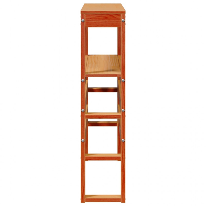 Wezgłowie do łóżka, z półkami, woskowy brąz, 90 cm, sosnowe