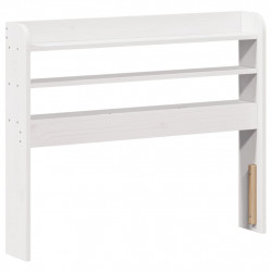 Wezgłowie do łóżka, z półkami, białe, 90 cm, drewno sosnowe