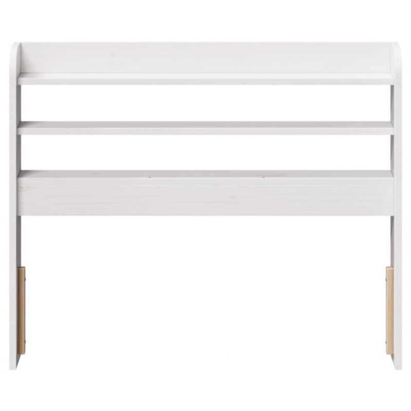 Wezgłowie do łóżka, z półkami, białe, 90 cm, drewno sosnowe