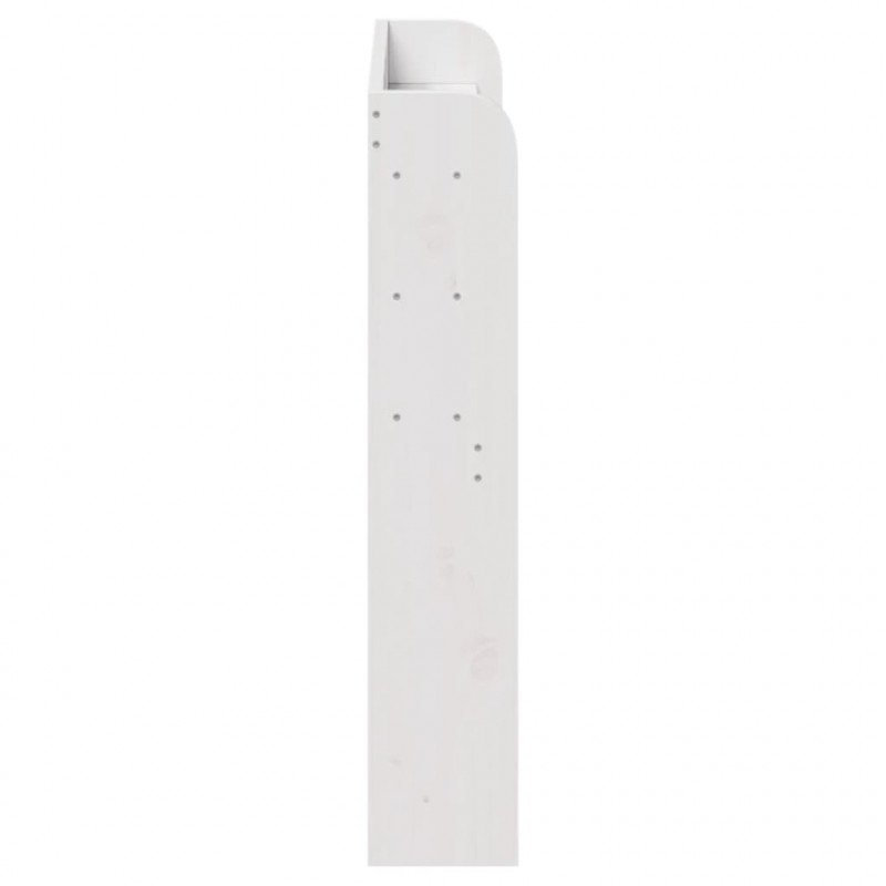 Wezgłowie do łóżka, z półkami, białe, 90 cm, drewno sosnowe