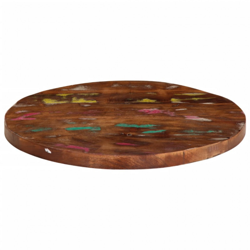 Blat stolika, Ø 60x1,5 cm, okrągły, lite drewno z odzysku