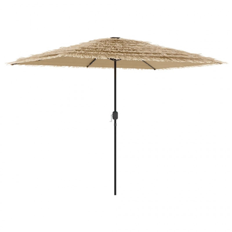Parasol ogrodowy z LED, stalowy słupek, brązowy, 300x200x250 cm
