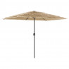 Parasol ogrodowy z LED, stalowy słupek, brązowy, 300x200x250 cm
