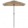 Parasol ogrodowy z LED, stalowy słupek, brązowy, 300x200x250 cm