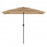 Parasol ogrodowy z LED, stalowy słupek, brązowy, 300x200x250 cm
