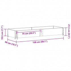 Nadstawka paletowa, czarna, 150x50 cm, lite drewno sosnowe