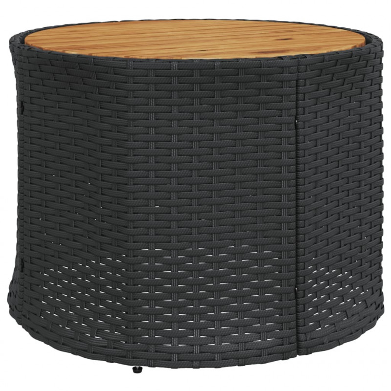 Sofa ogrodowa, stolik i poduszki, okrągła, czarny rattan PE