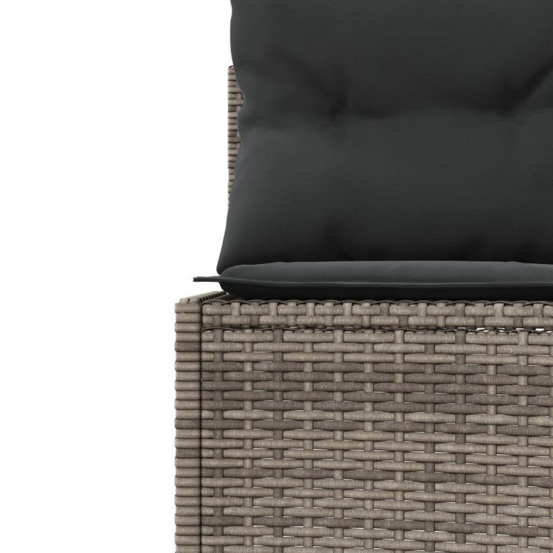 Sofa ogrodowa z poduszkami, okrągła, szary rattan PE